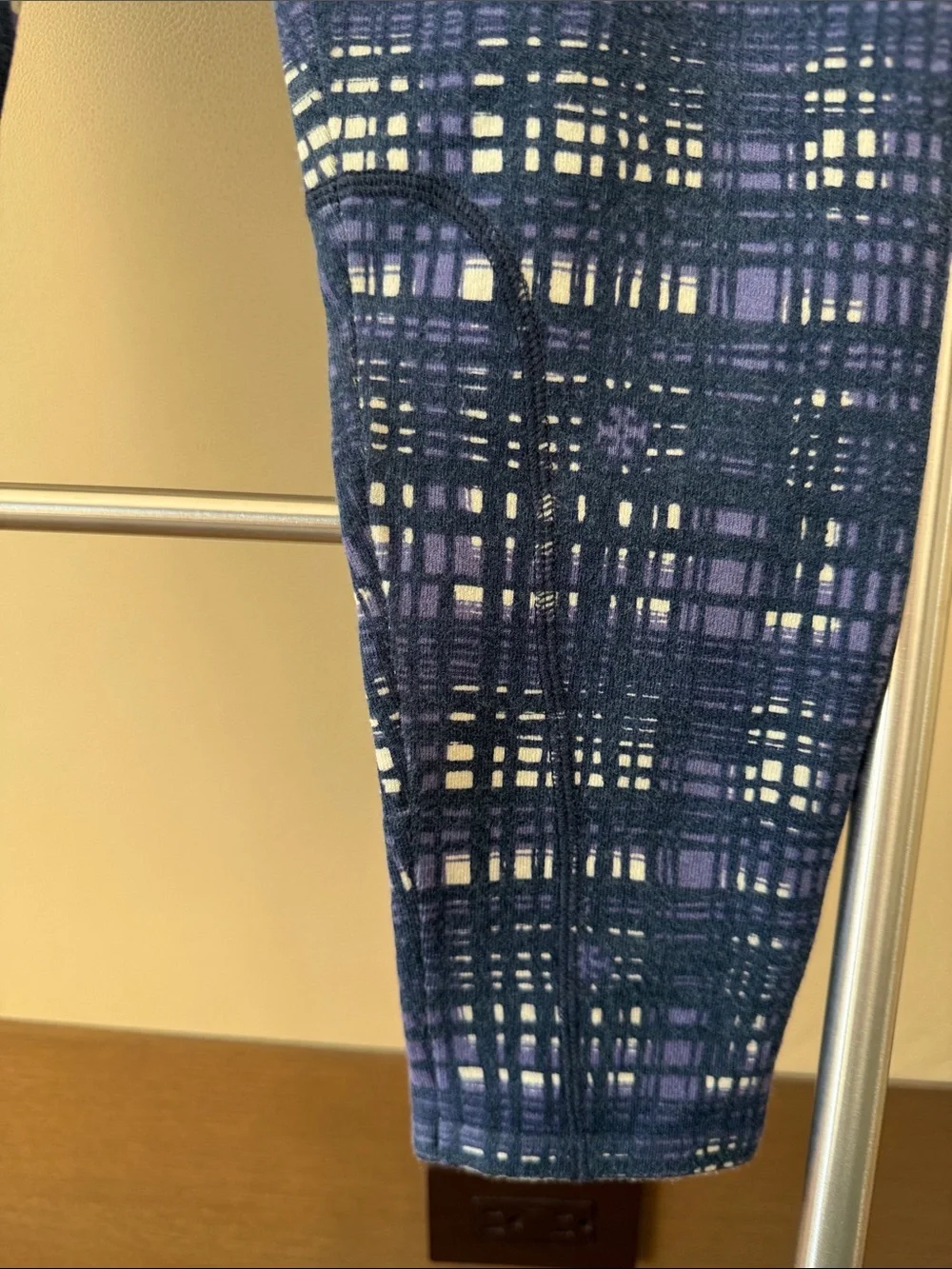 Tory Burch Women’s Navy Plaid Stretch Chinos